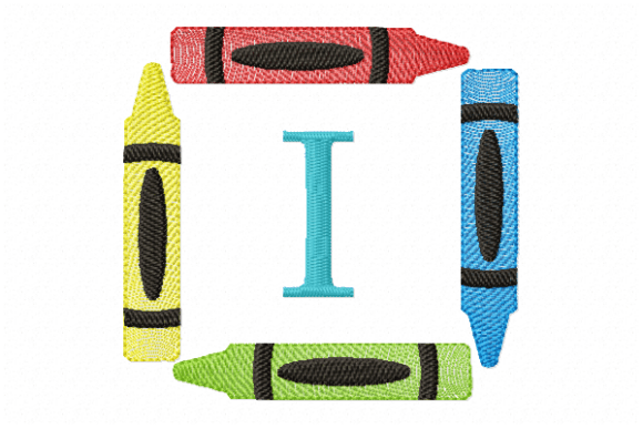 Crayons Frame Monogram Letter I: A Charming Touch for Personalized Gifts