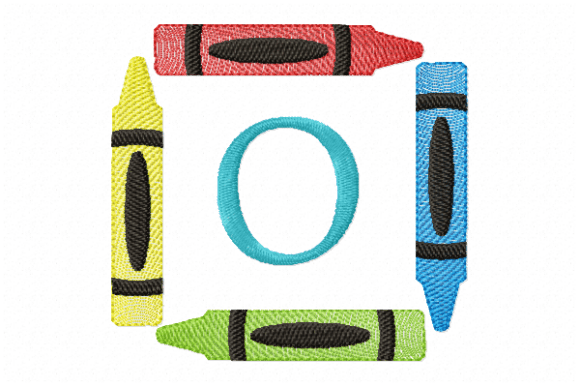 Crayons Frame Monogram Letter O: A Fresh, School-Ready Design for Craft Fair Sellers