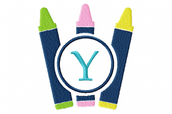 Crayons Frame Monogram Letter Y: A Playful Touch for Personalized Gifts