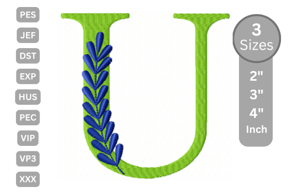 Elegant Floral Alphabet Letter-U: A Designer’s Review for Boutique Sweatshirts