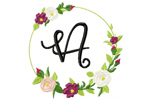 Frame Roses Monogram Letter a: A Seasonal Embroidery Essential