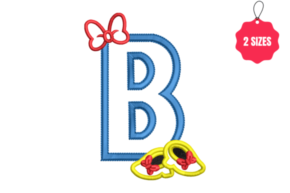 Letter B with Bow: A Versatile Holiday Embroidery Pick