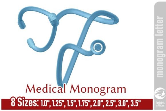 Medical Embroidery Monogram Letter - F: A Designer’s Take for Boutique Apparel
