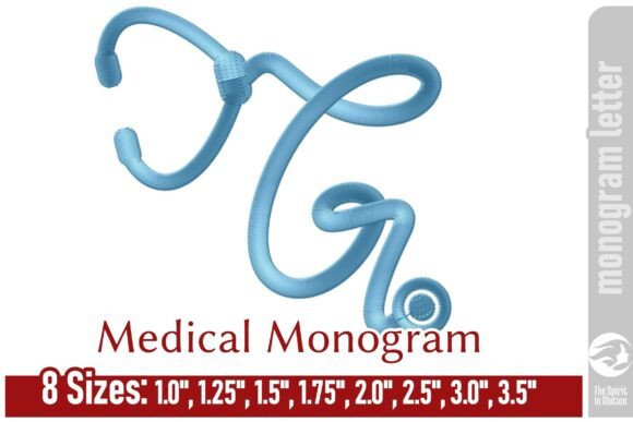 Medical Embroidery Monogram Letter - G: A Heartfelt Touch for Healthcare-Themed Gifts