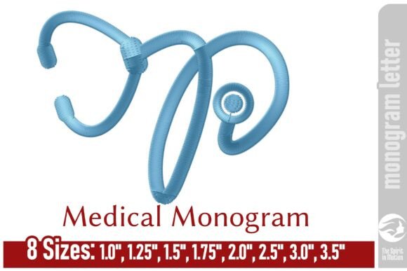 Medical Embroidery Monogram Letter - P: A Seasonal Essential for Healthcare-Themed Gifts