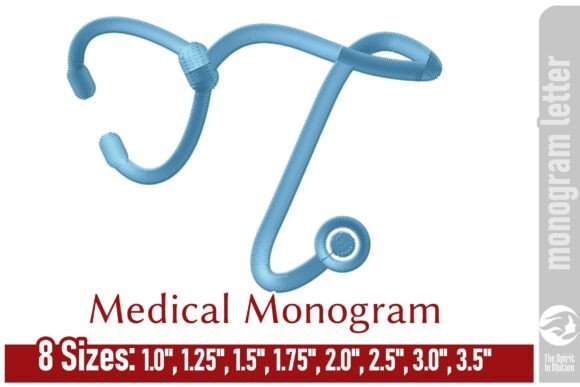 Medical Embroidery Monogram Letter - T: A Heartfelt Touch for Healthcare Lovers