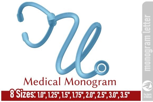 Medical Embroidery Monogram Letter - U: A Seasonal Essential for Healthcare-Themed Gifts