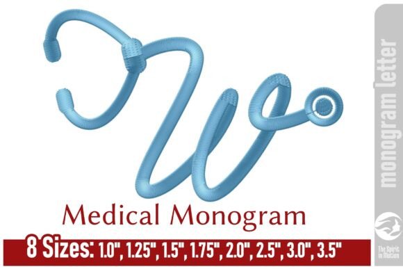 Medical Embroidery Monogram Letter - W Review for Business Use