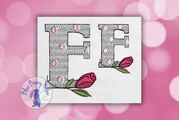 Polka Dot Rose Letter E: A Seasonal Embroidery Gem