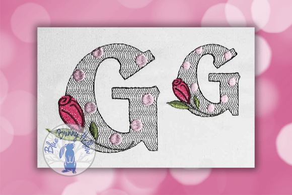 Polka Dot Rose Letter G: A Designer's Take for Boutique Apparel