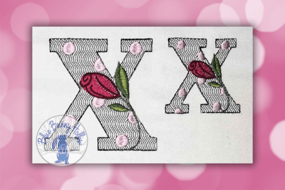 Polka Dot Rose Letter X: A Charming Addition for Wedding Monogram Projects