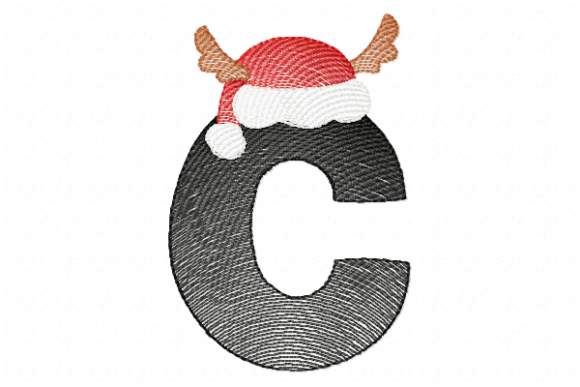 Santa Letter C: A Charming Embroidery Design for Holiday Keepsakes
