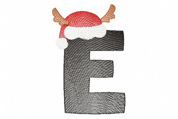 Santa Letter E: A Festive Monogram for Holiday Embroidery