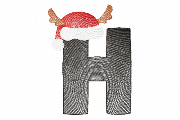 Santa Letter H: A Festive Monogram for Holiday Embroidery Projects