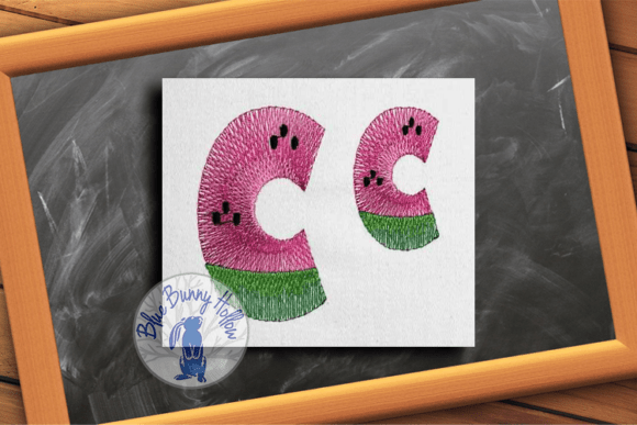 Watermelon Letter C: A Sweet Touch for Summer Embroidery Projects