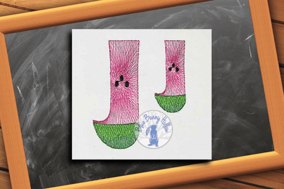 Watermelon Letter J: A Splash of Summer for Seasonal Embroidery