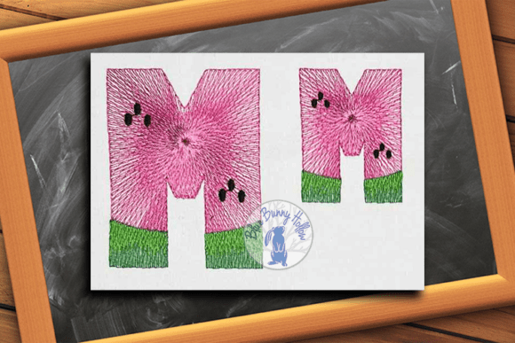 Watermelon Letter M: A Splash of Summer for Seasonal Embroidery