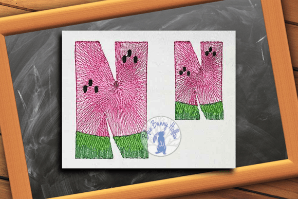Watermelon Letter N: A Splash of Summer for Seasonal Embroidery