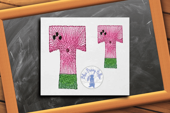 Watermelon Letter T: A Fresh Summer Monogram for Boutique Sweatshirts